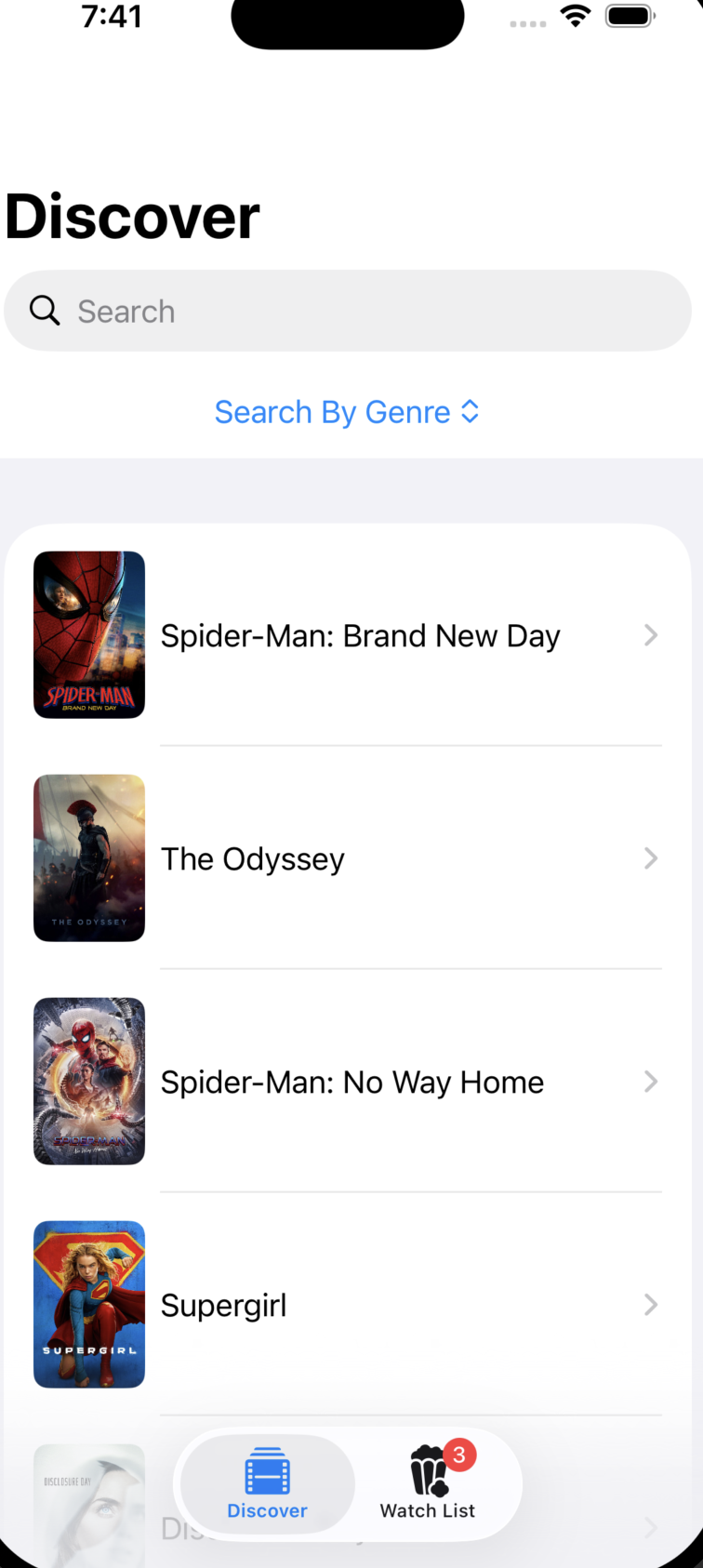 Movie Discovery Main Page