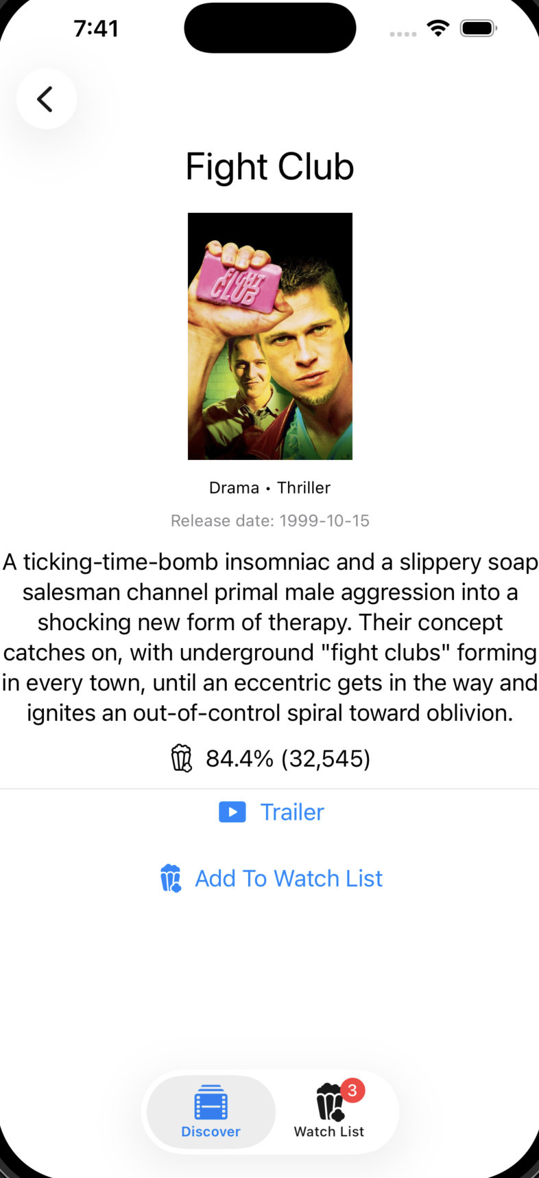 Movie Discovery Details Page